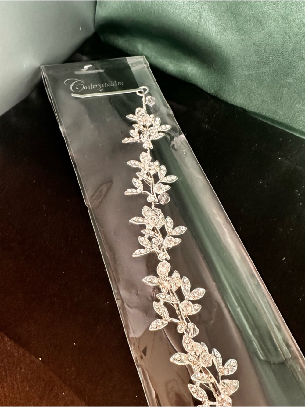Crystal Bridal Hair Vine Silver Rhinestone Floral Headpiece Wedding NWT - Picture 10 of 10